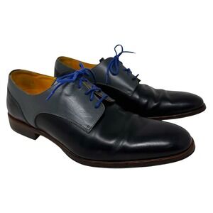 Undandy Oxford Dress Shoe Men Sz Us 8.5/9 Gray  & Black Leather Made In Portugal